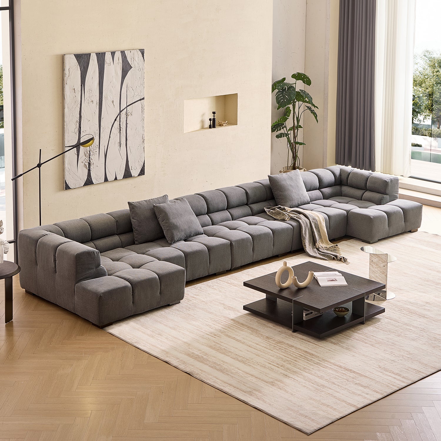 Amora U Sectional High Arm