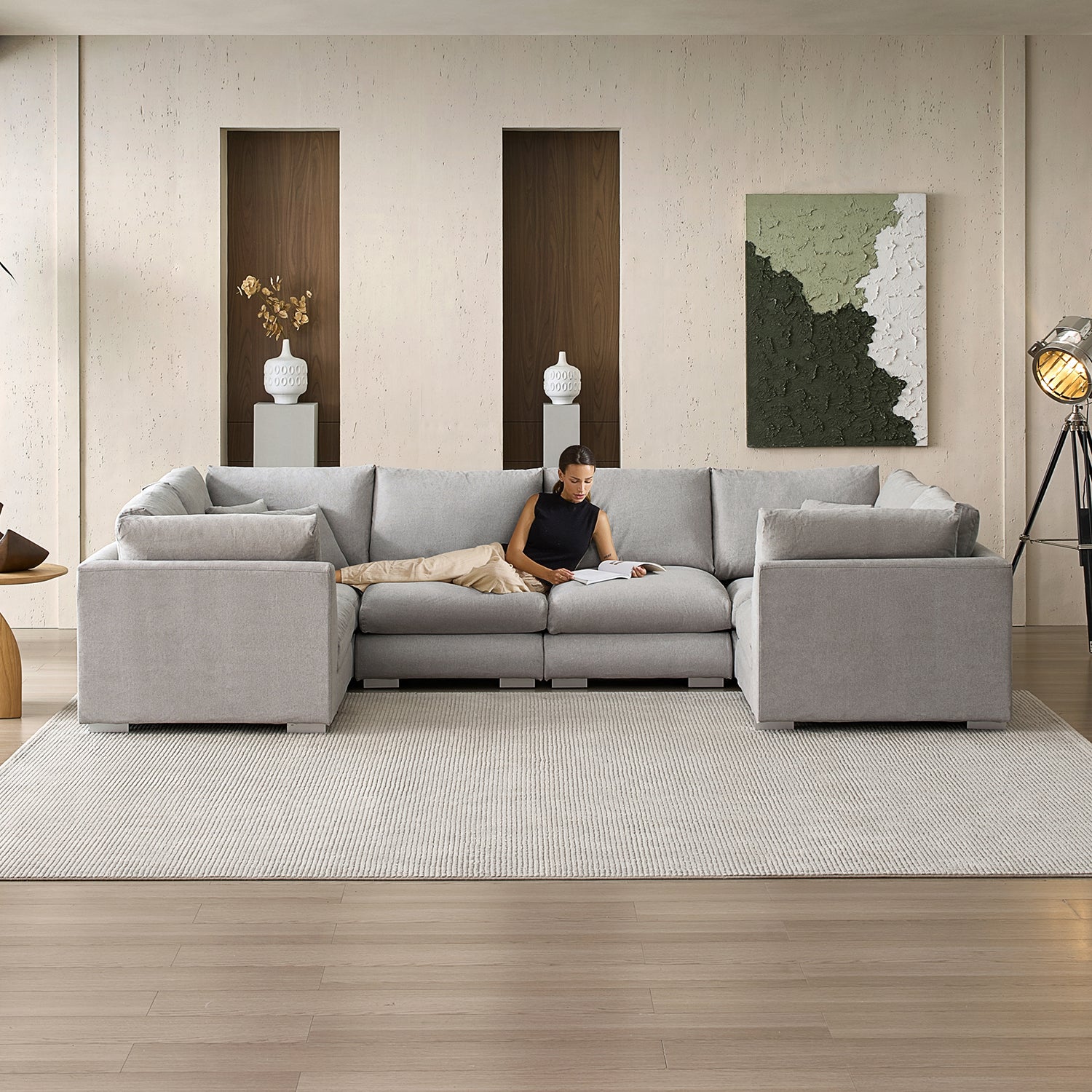 Feathers U-Closed Sectional