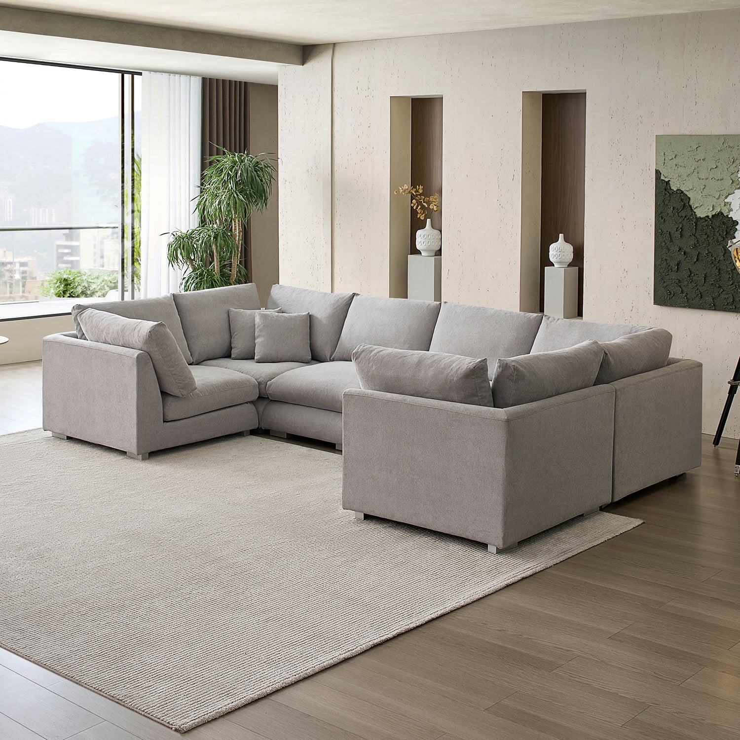 Feathers U-Closed Sectional