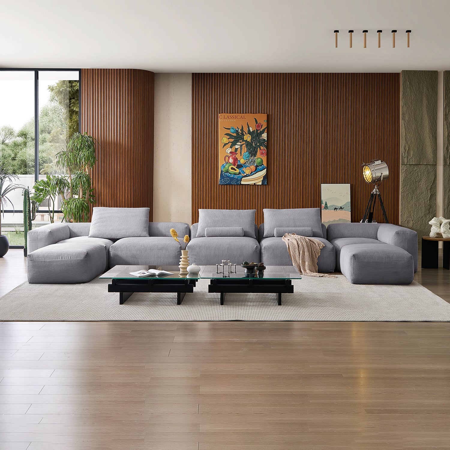Mellow Extra Deep U Sectional with Ottoman