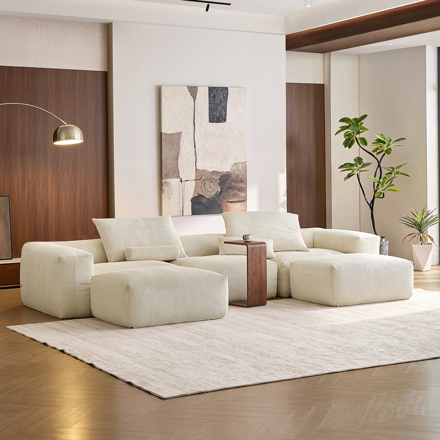 Mellow U Sectional with Ottoman