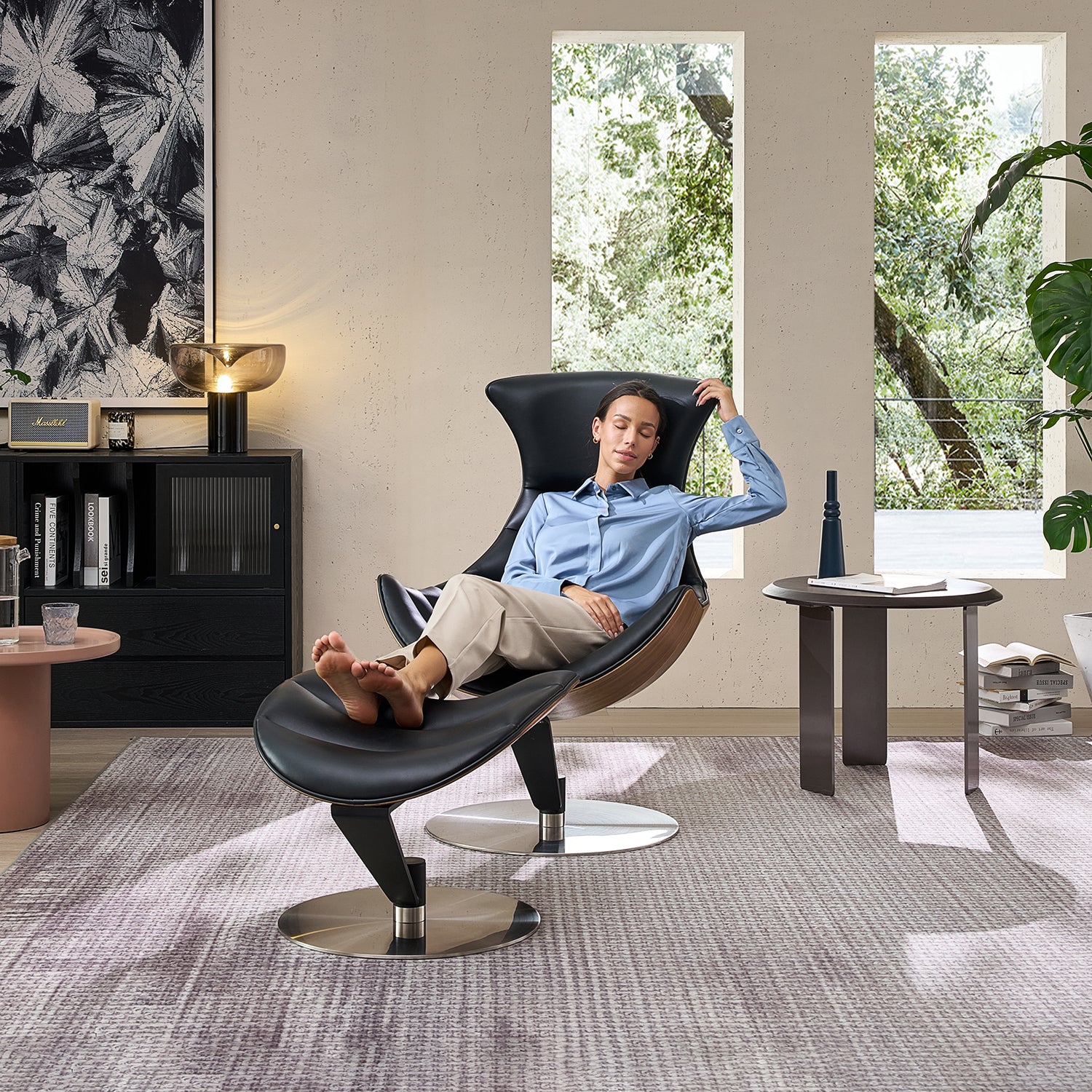 The Avant Glide Chair and Ottoman