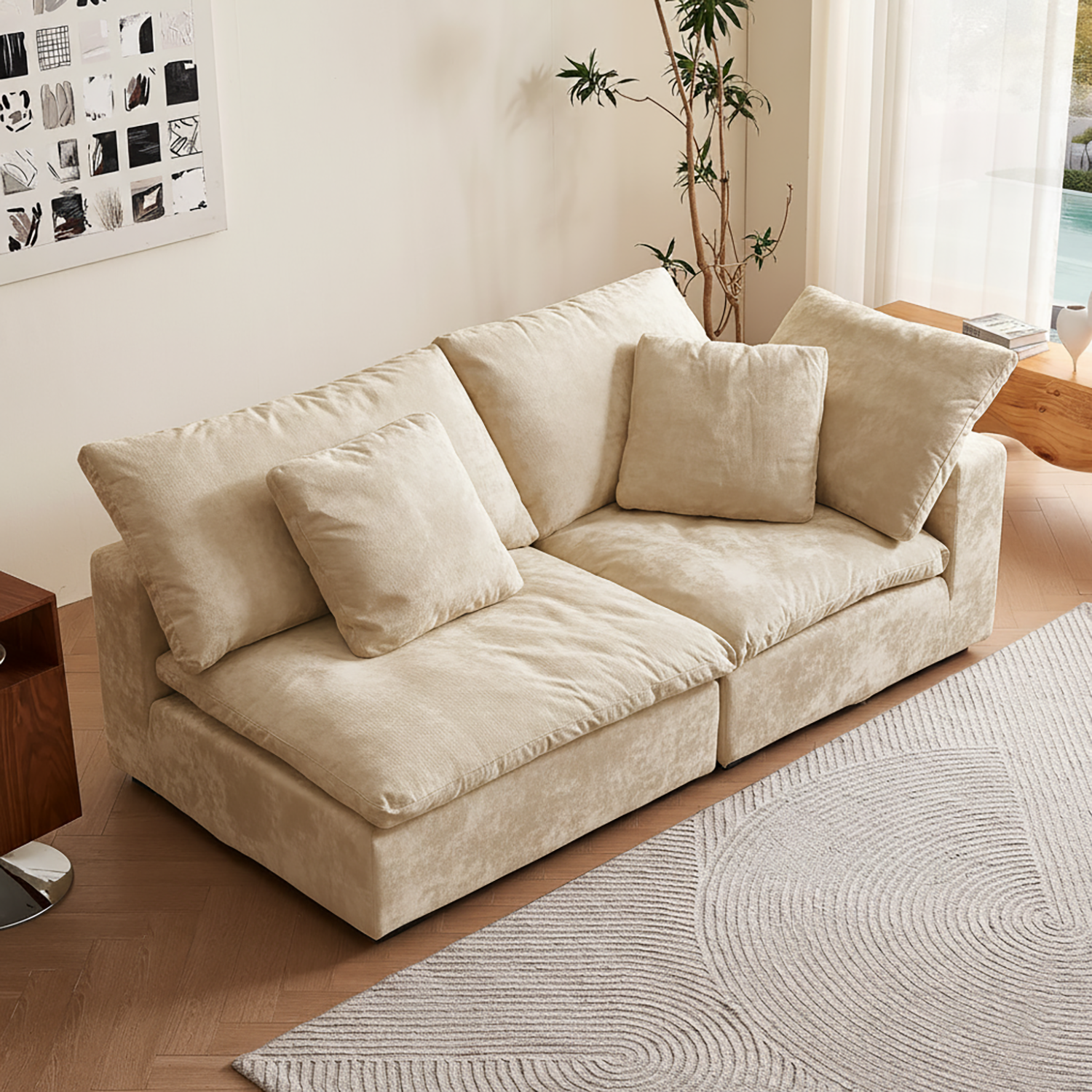 sleeper sectional sofa by Mario Capasa, modular layout ideal for small living room furniture setups.