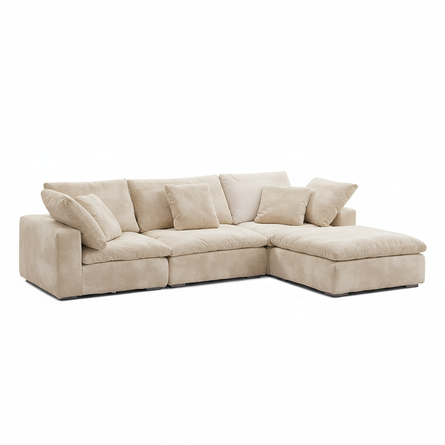Sofa with chaise lounge by Mario Capasa, combining sculptural form with deep seating for curated living room sets.
