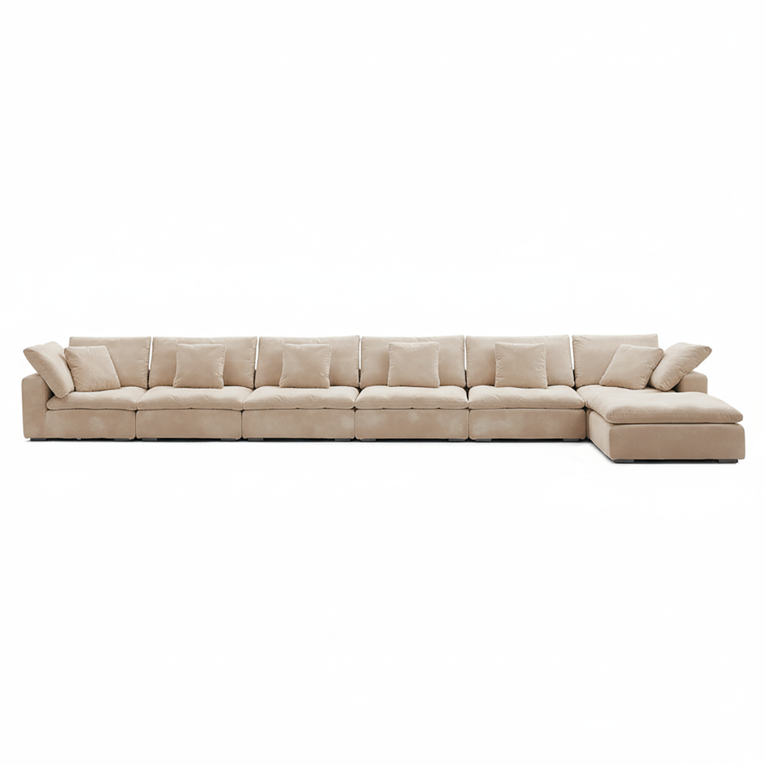 Large Sofa with chaise lounge by Mario Capasa, combining sculptural form with deep seating for curated living room sets.