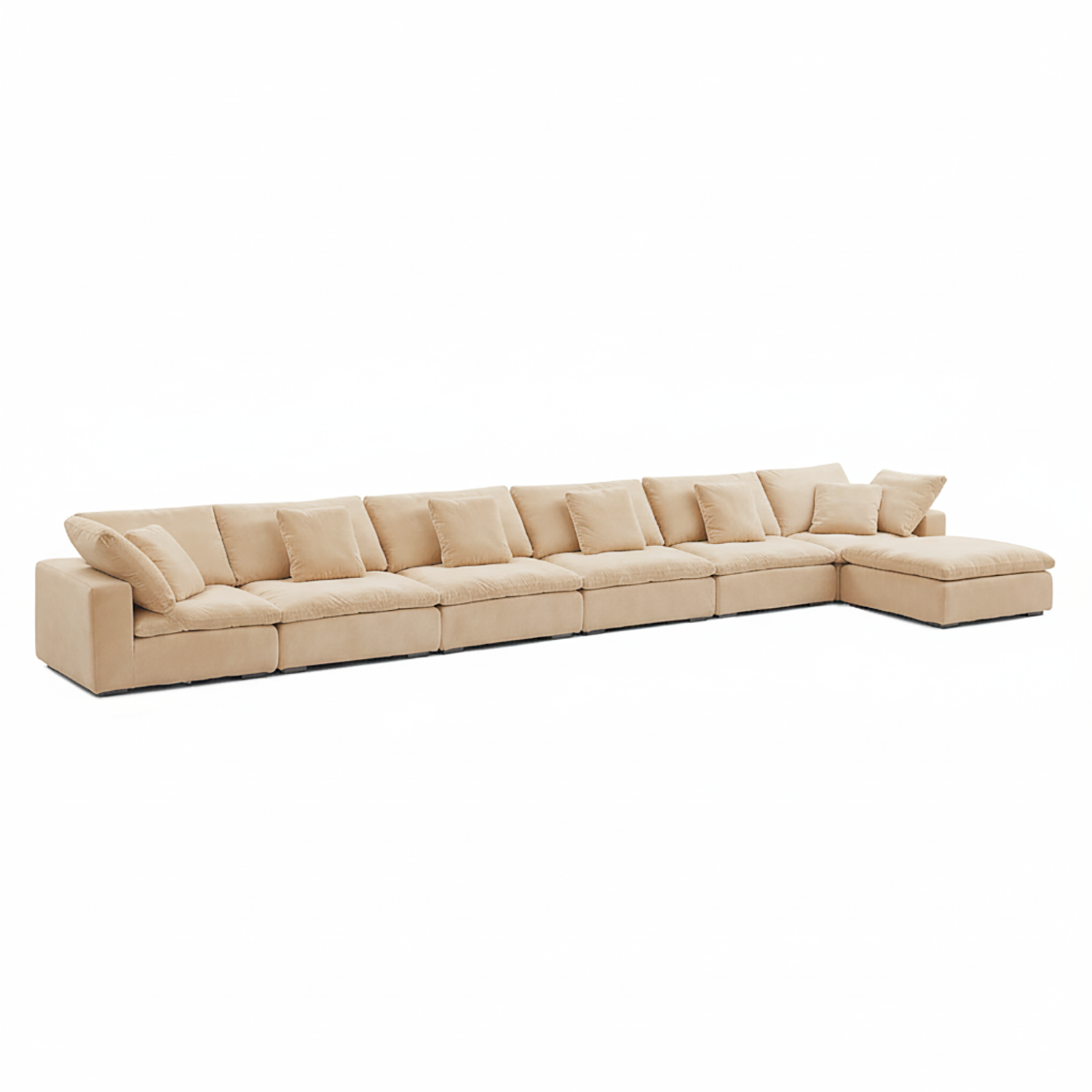Sofa sectional with chaise by Mario Capasa, sleek lines and tailored structure fit for modern living room décor.