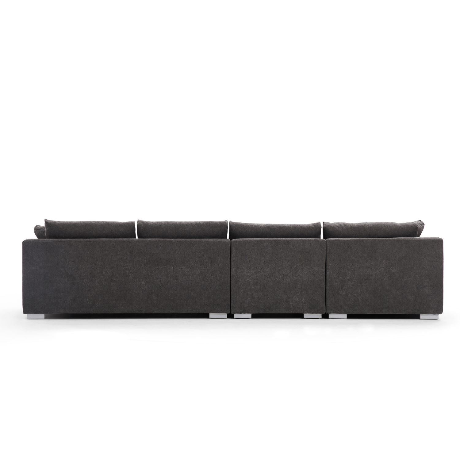 Feathers Sectional Sofa Mario Capasa Grey 142 inch Facing Left