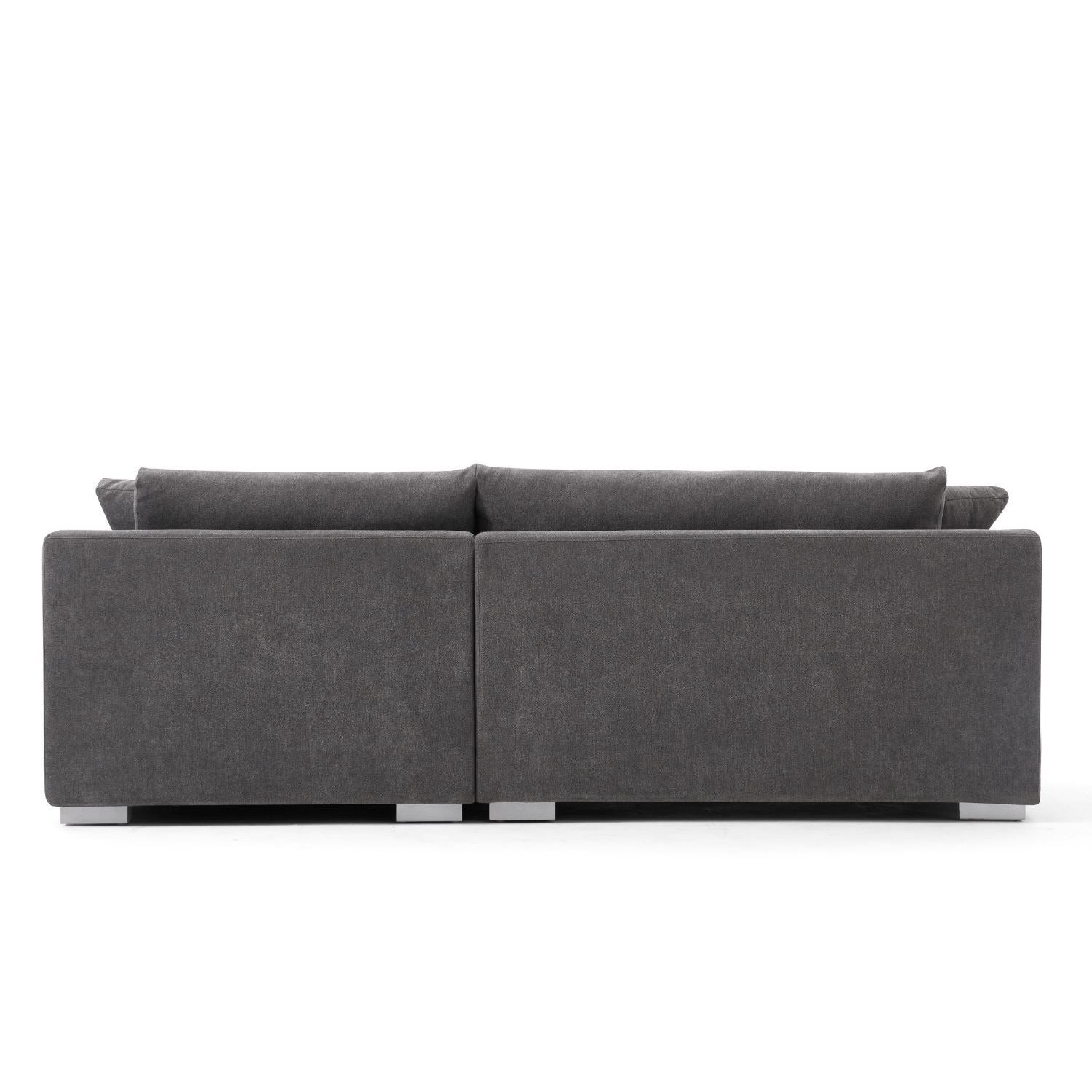 Feathers Sectional Sofa Mario Capasa 88 inch Grey Facing Right