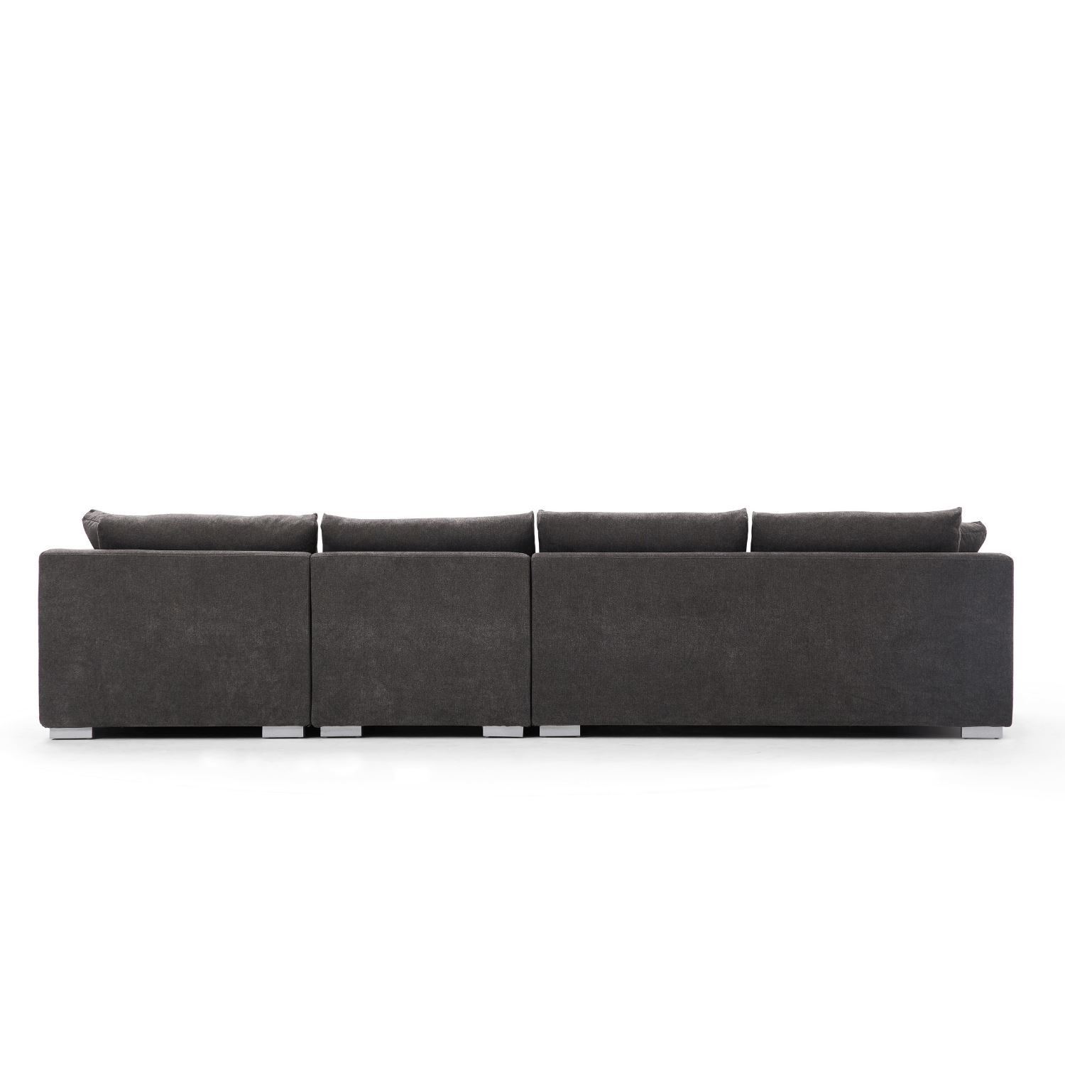 Feathers Sectional Sofa Mario Capasa Grey 110 inch Facing Right