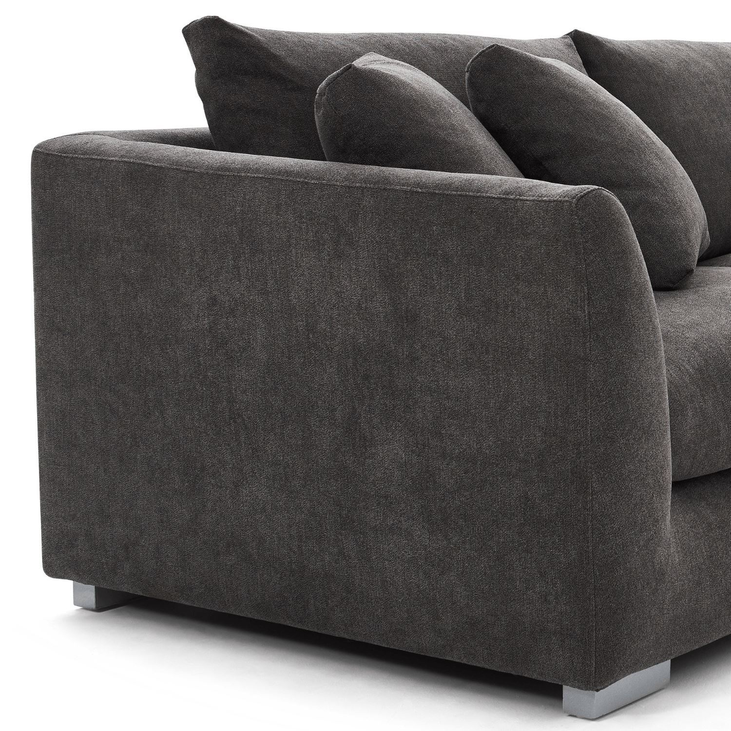 Feathers Sectional Sofa Mario Capasa Grey 110 inch Facing Right