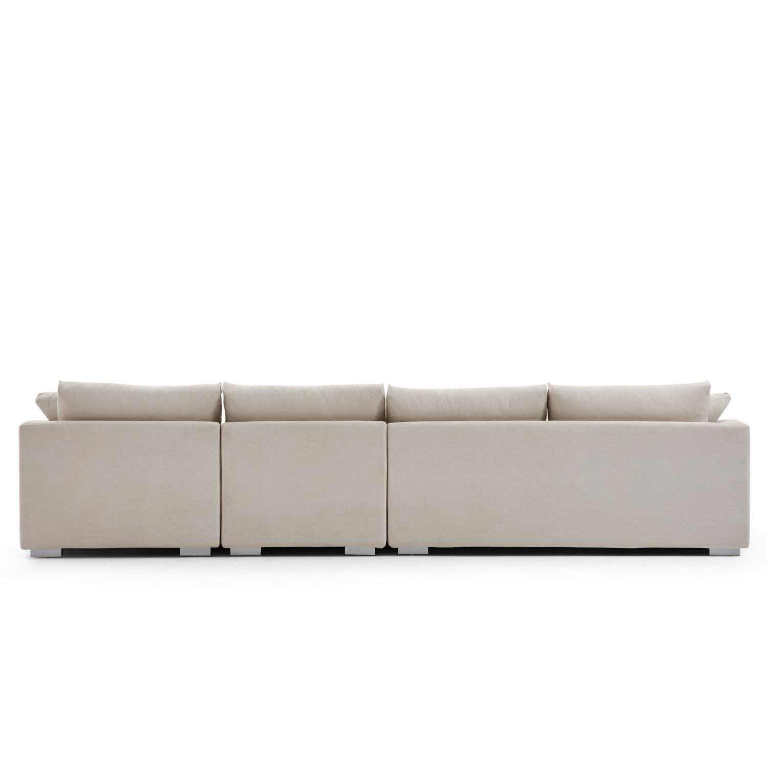 Feathers Sectional Sofa Mario Capasa Beige 110 inch Facing Right