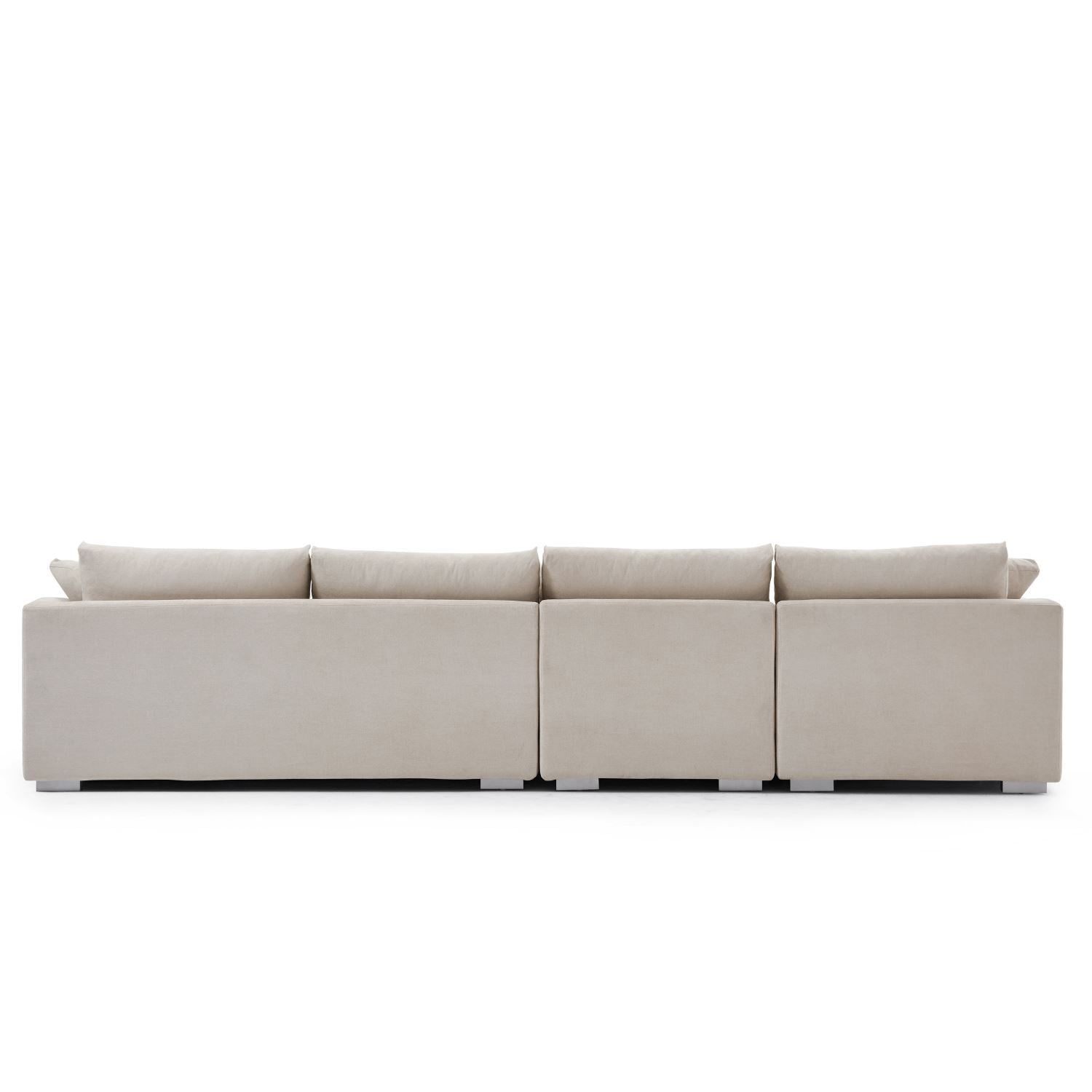 Feathers Sectional Sofa Mario Capasa Beige 110 inch Facing Left