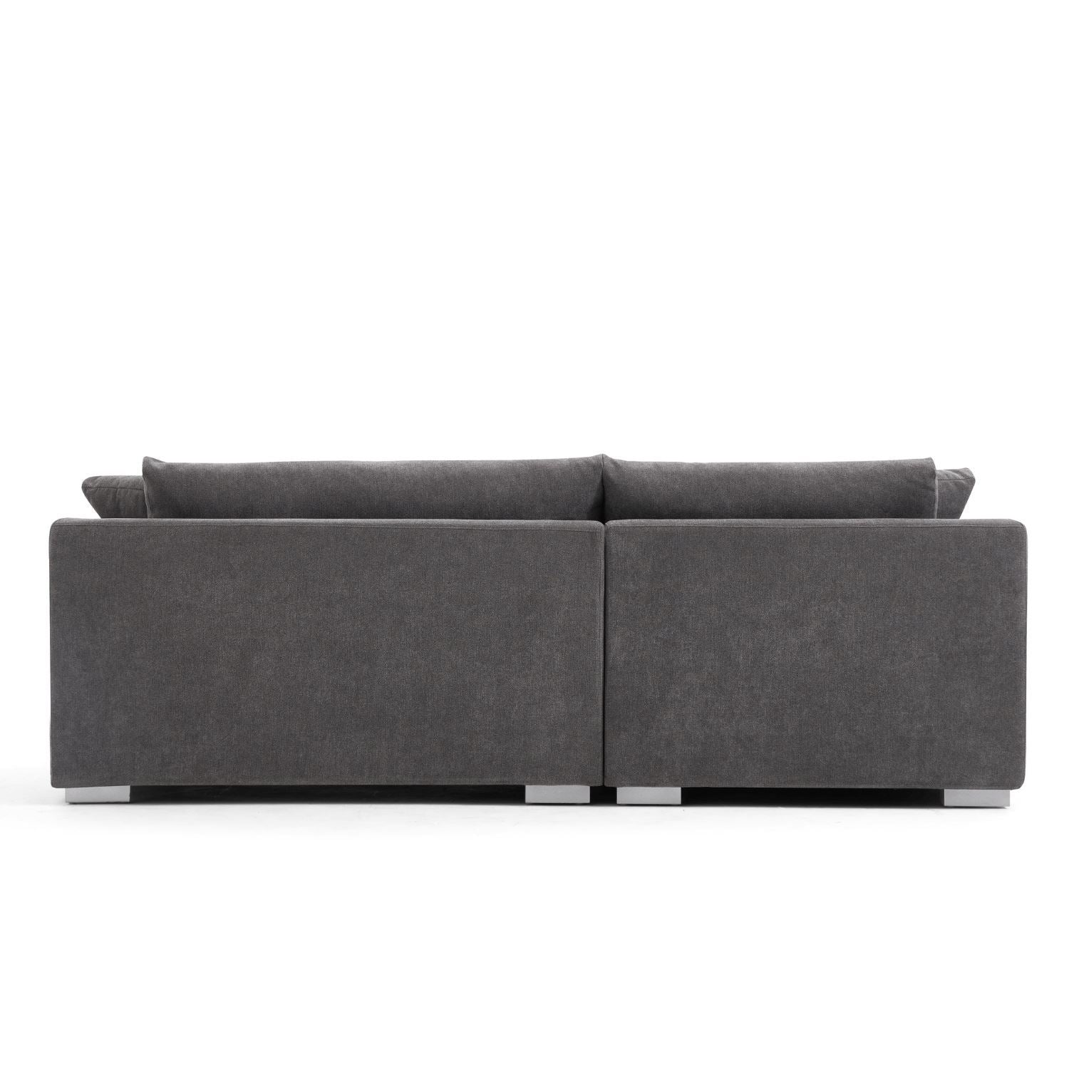 Feathers Sectional Sofa Mario Capasa Grey 88 inch Facing Left