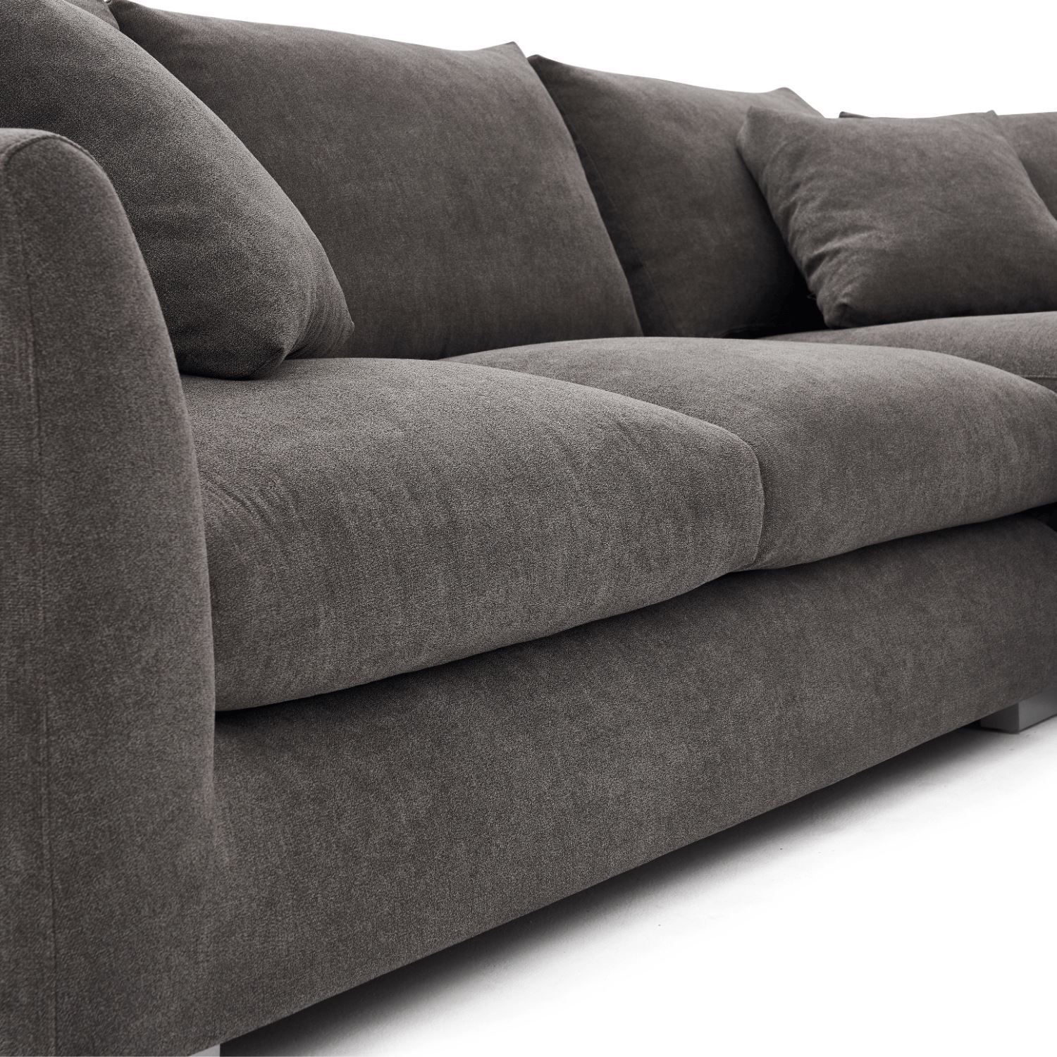 Feathers Sectional Sofa Mario Capasa Grey 88 inch Facing Right