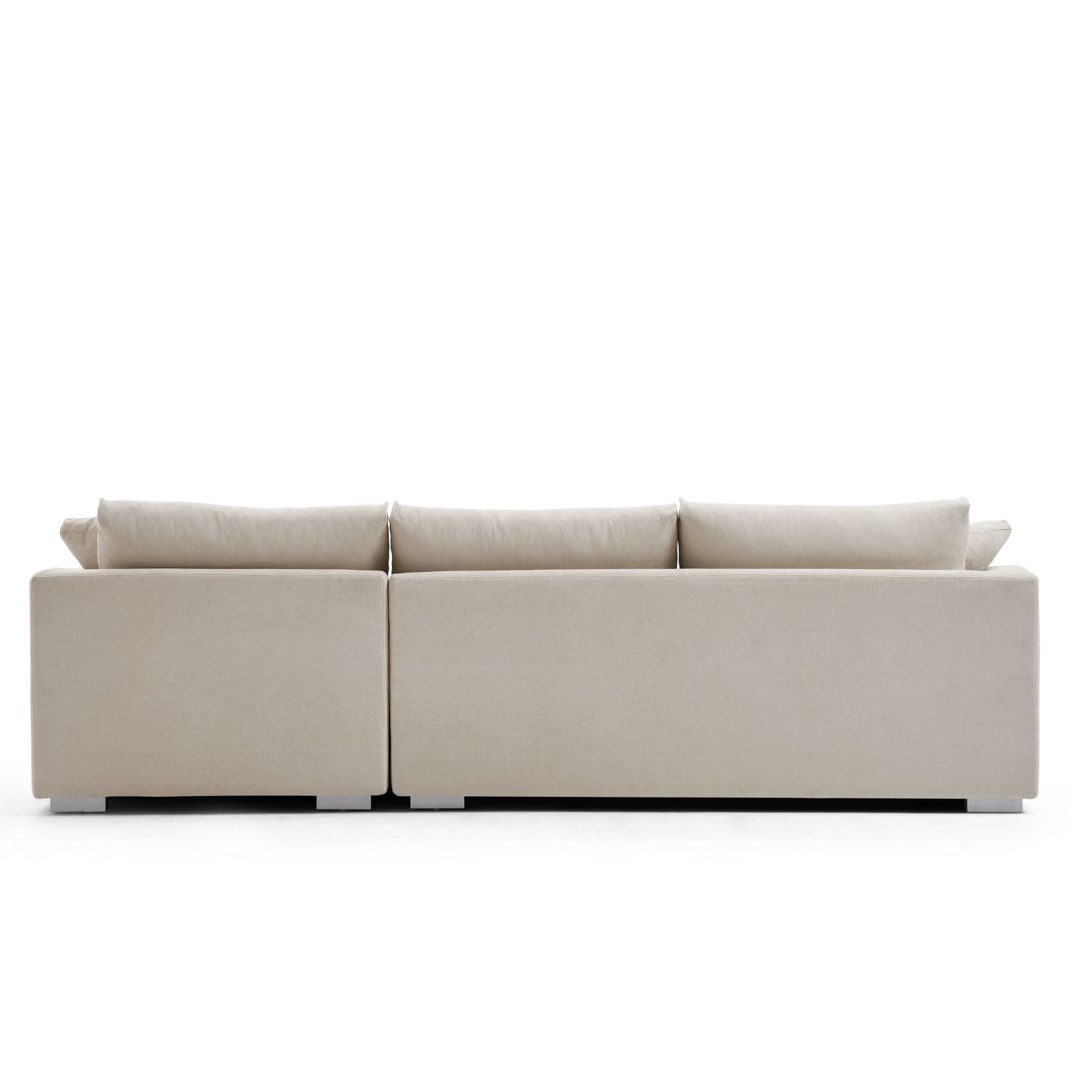Feathers Sectional Sofa Mario Capasa Beige 88 inch Facing Right