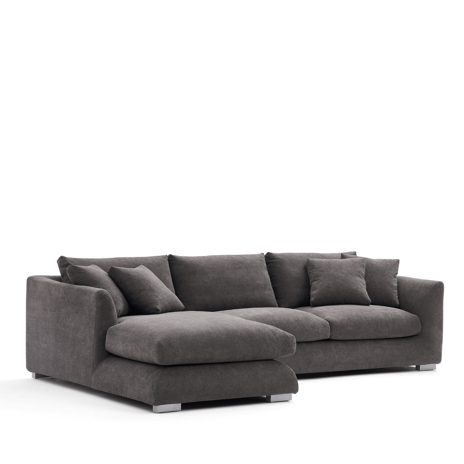 Feathers Sectional Sofa Mario Capasa Grey 88 inch Facing Left