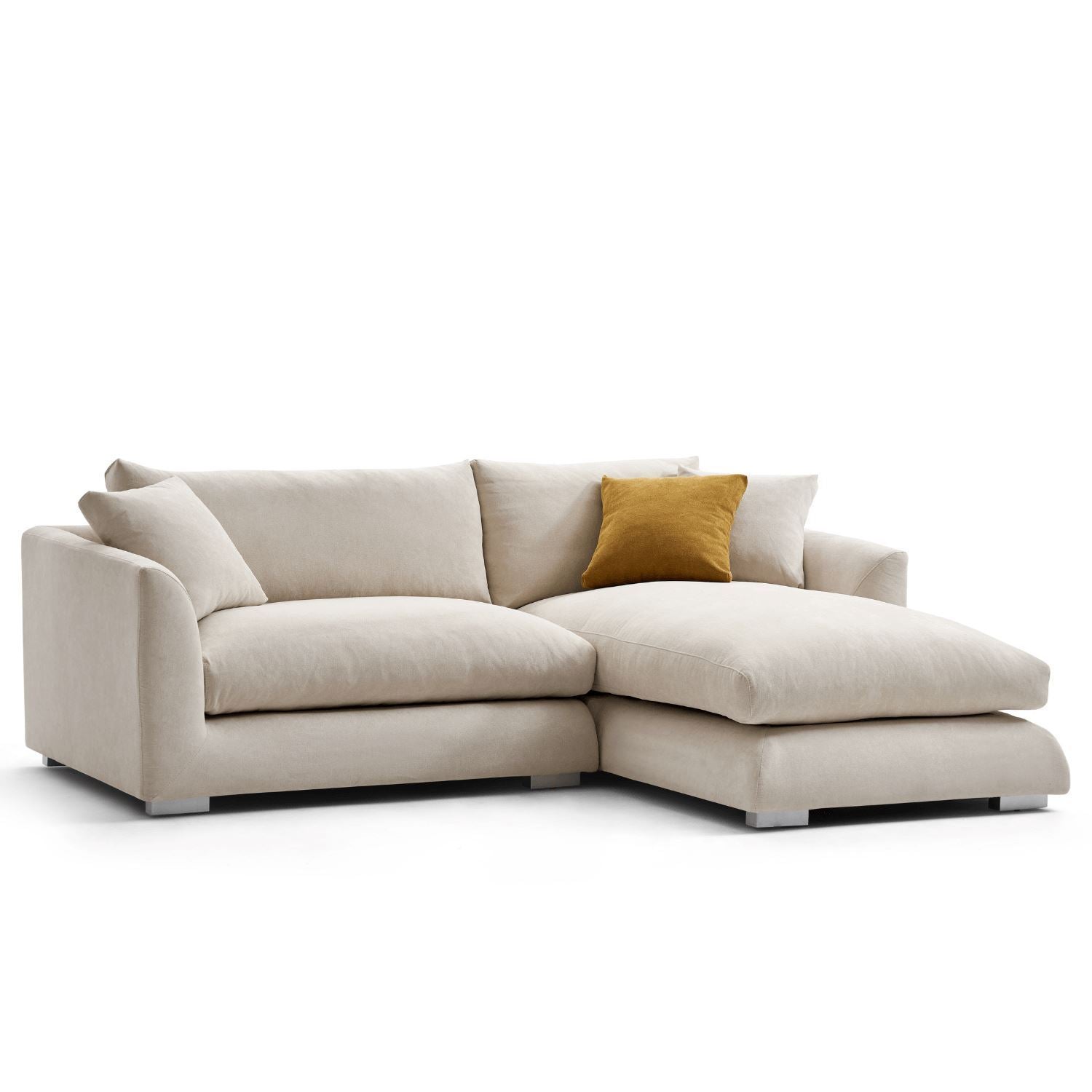 Feathers Sectional Sofa Mario Capasa 88 inch Beige Facing Right