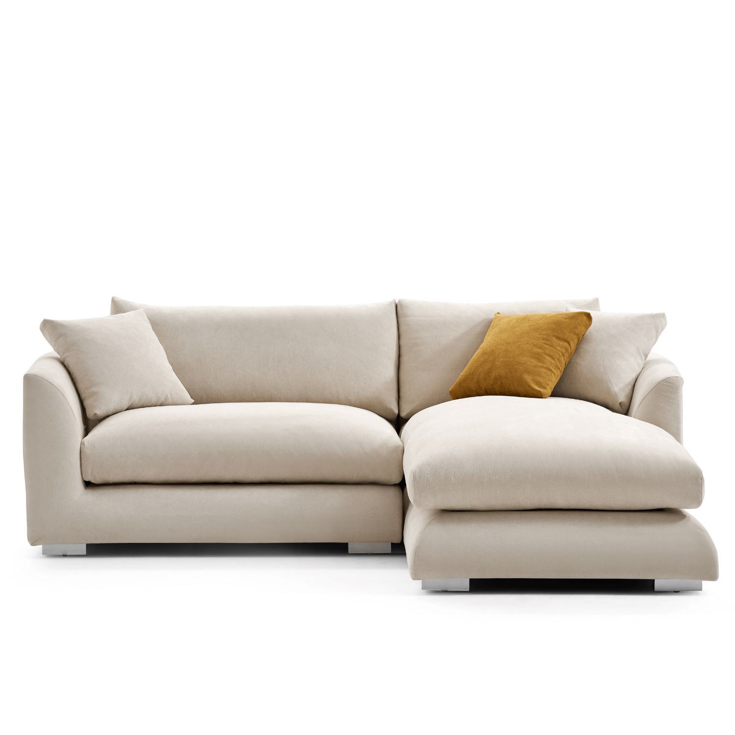 Feathers Sectional Sofa Mario Capasa 88 inch Beige Facing Right