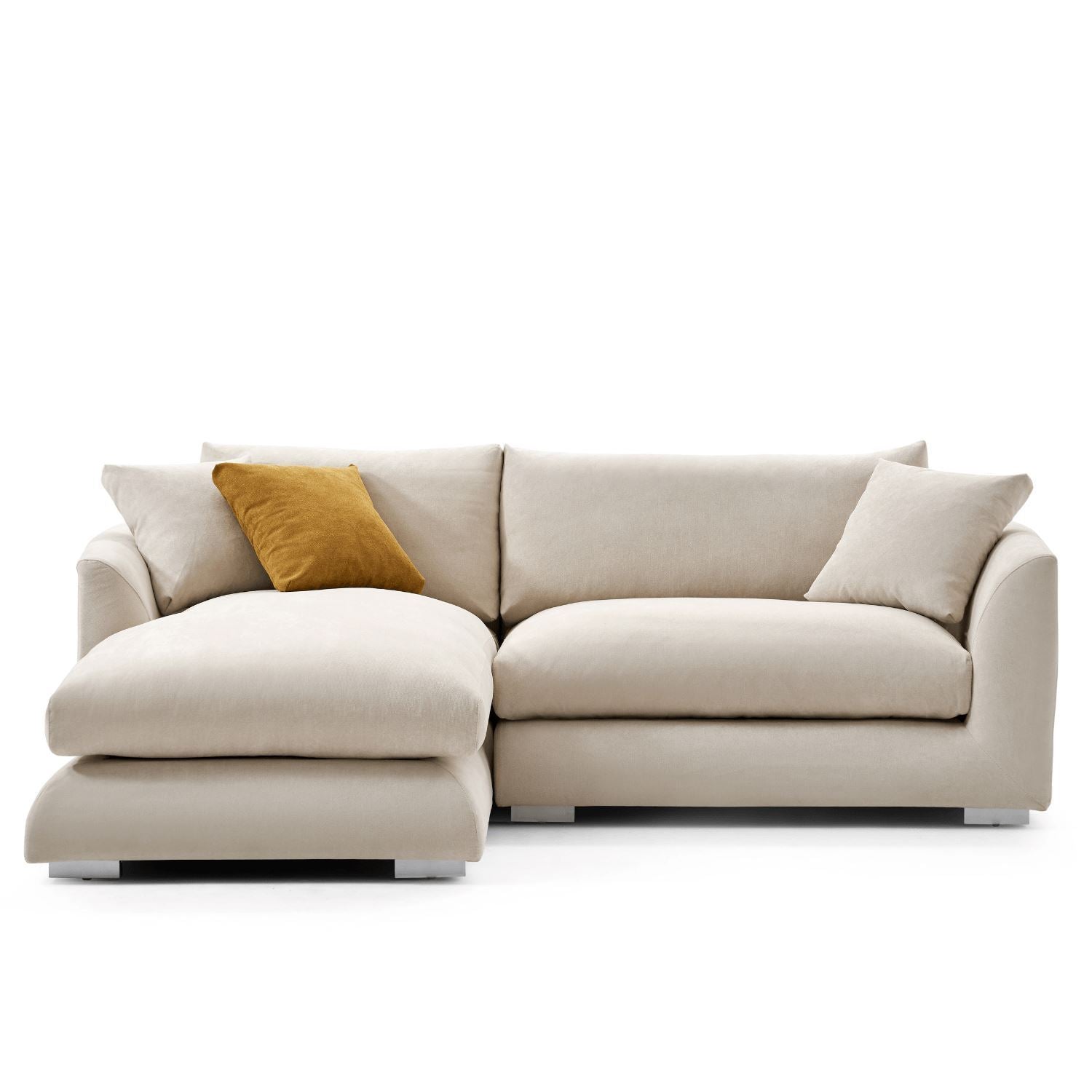 Feathers Sectional Sofa Mario Capasa 88 inch Beige Facing Left