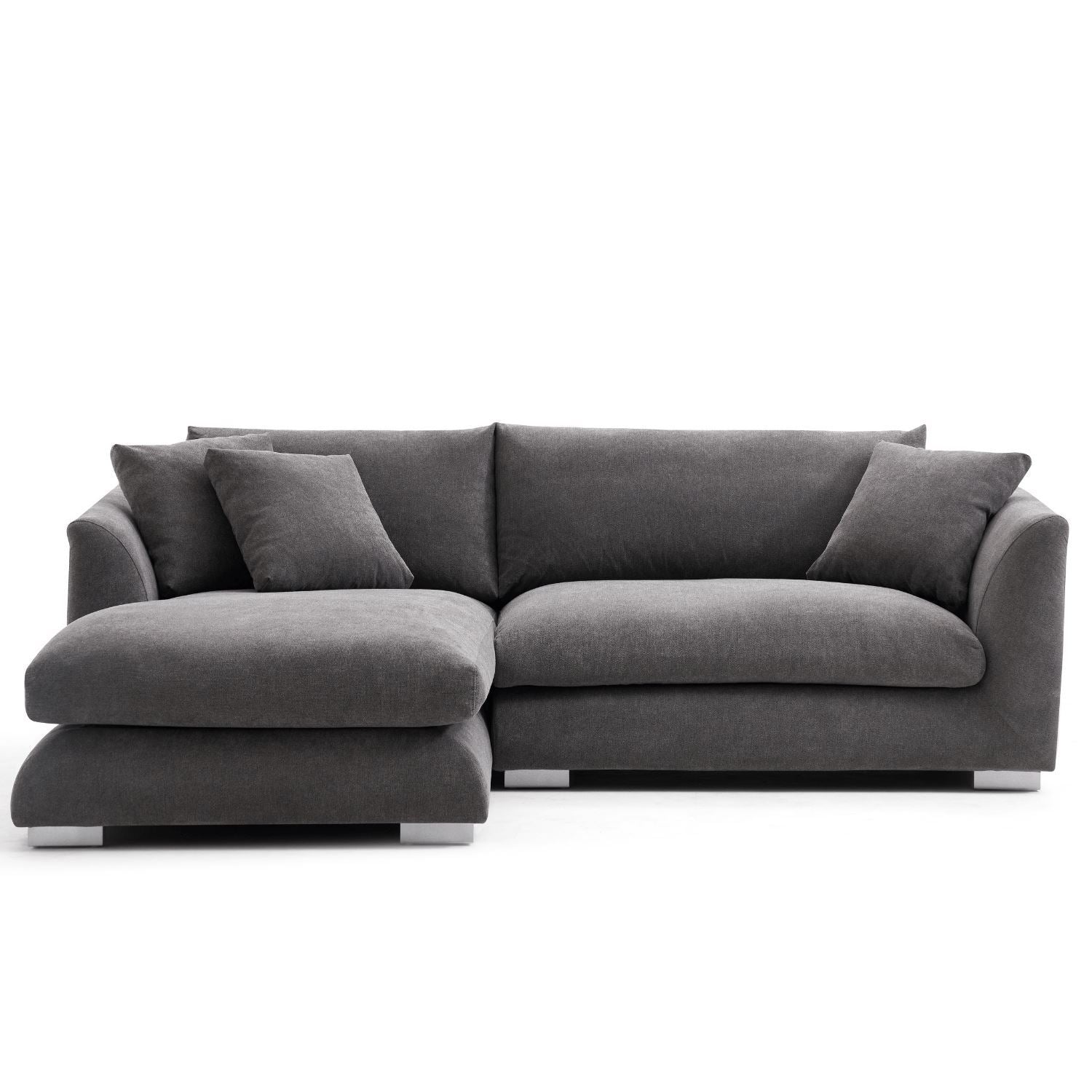 Feathers Sectional Sofa Mario Capasa Grey 88 inch Facing Left