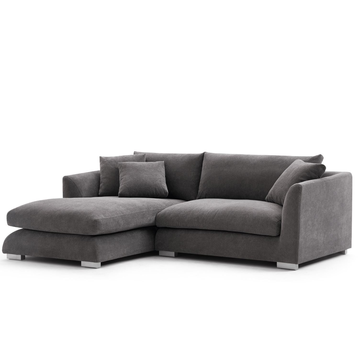 Feathers Sectional Sofa Mario Capasa Grey 88 inch Facing Left