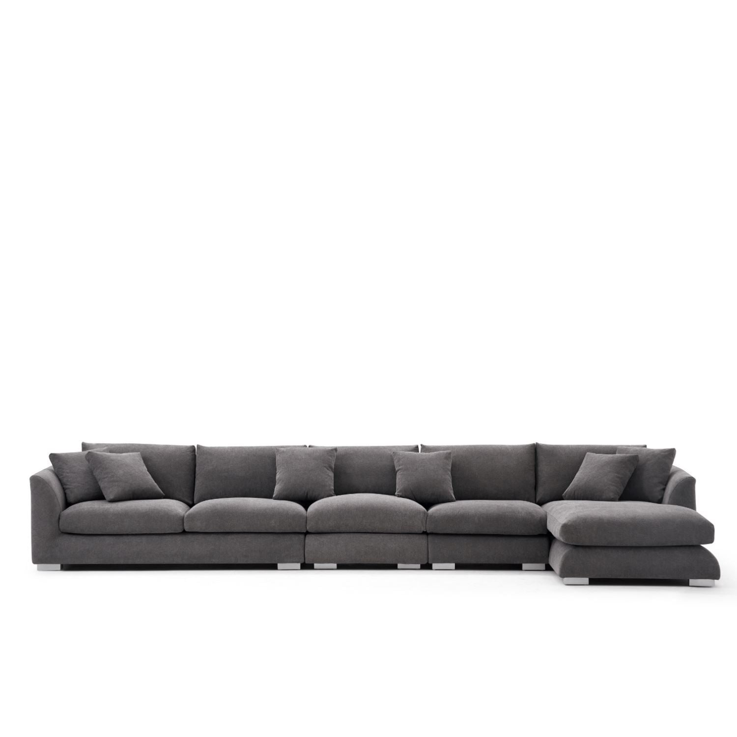  Feathers Sectional Sofa Mario Capasa Grey 170 inch Facing Right