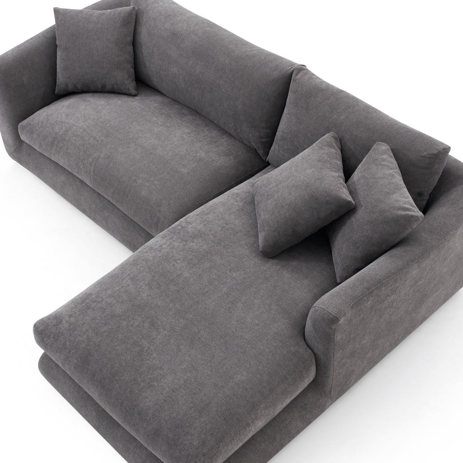 Feathers Sectional Sofa Mario Capasa Grey 88 inch Facing Right