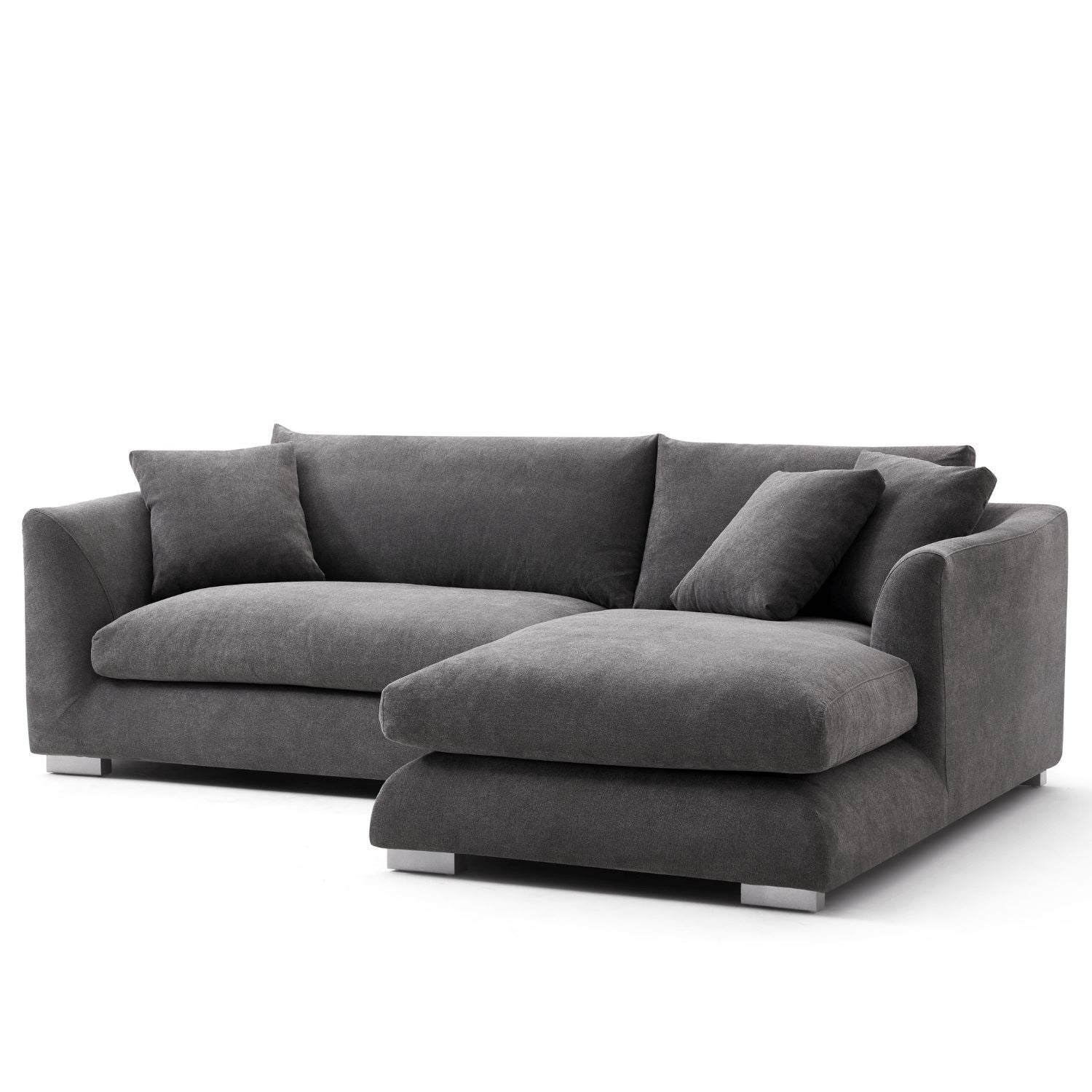 Feathers Sectional Sofa Mario Capasa 88 inch Grey Facing Right