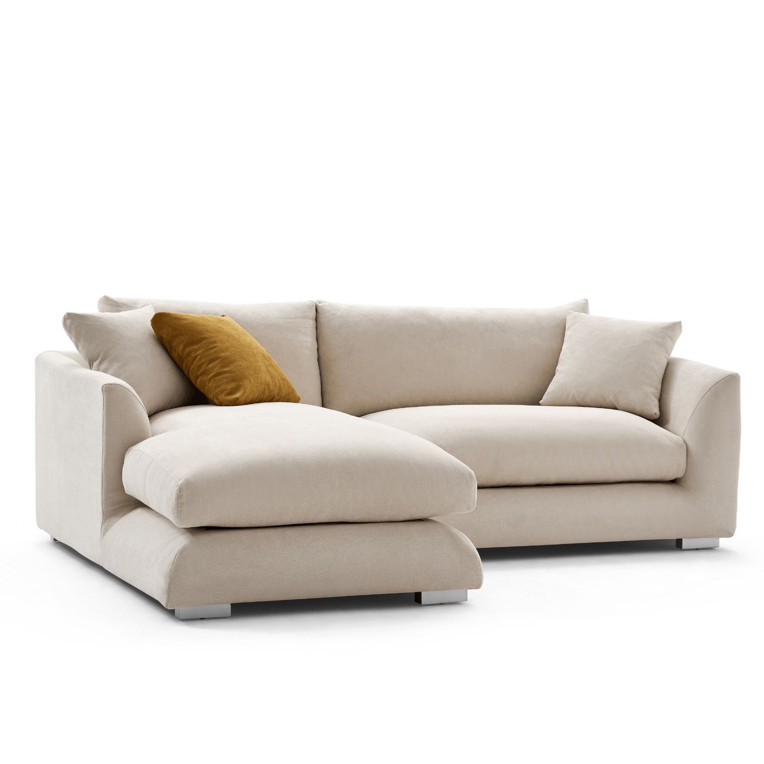 Feathers Sectional Sofa Mario Capasa 88 inch Beige Facing Left